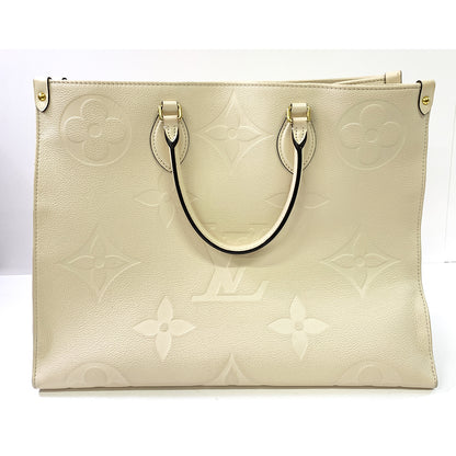 LOUIS VUITTON On The Go GM, White, Monogram Empreinte Leather M45081