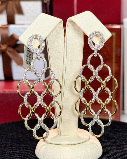 Chain Design Diamond Earrings