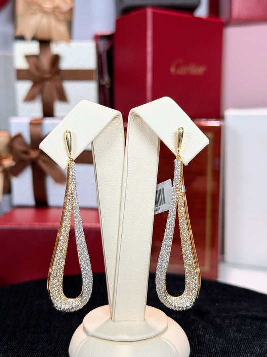 Droplet Shaped Loop Diamond Earrings