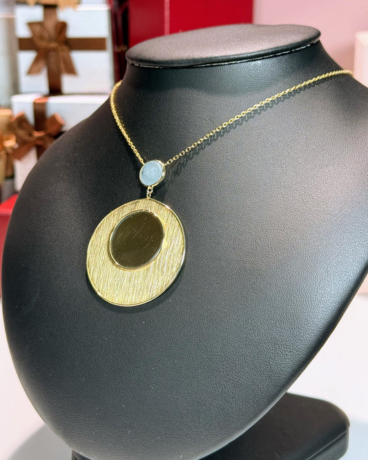 Yellow Gold Mirror Design Necklace