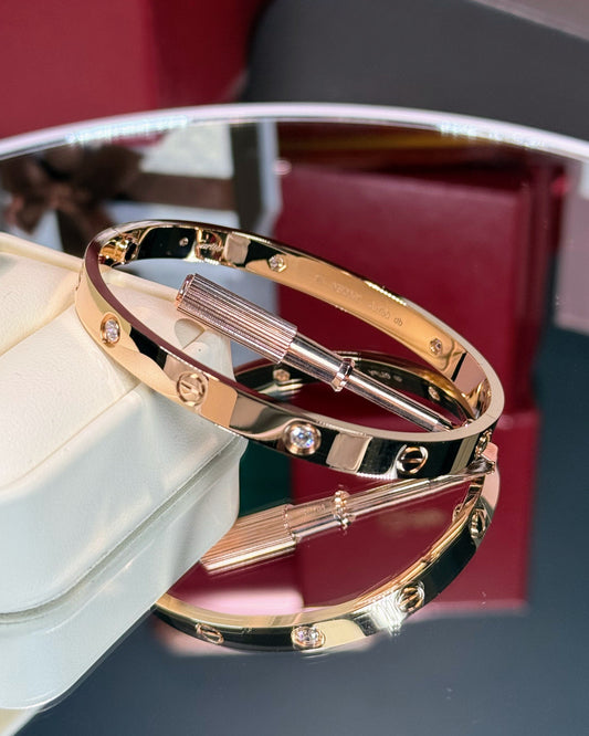 Cartier Love Bracelet 4 Diamond Rose Gold