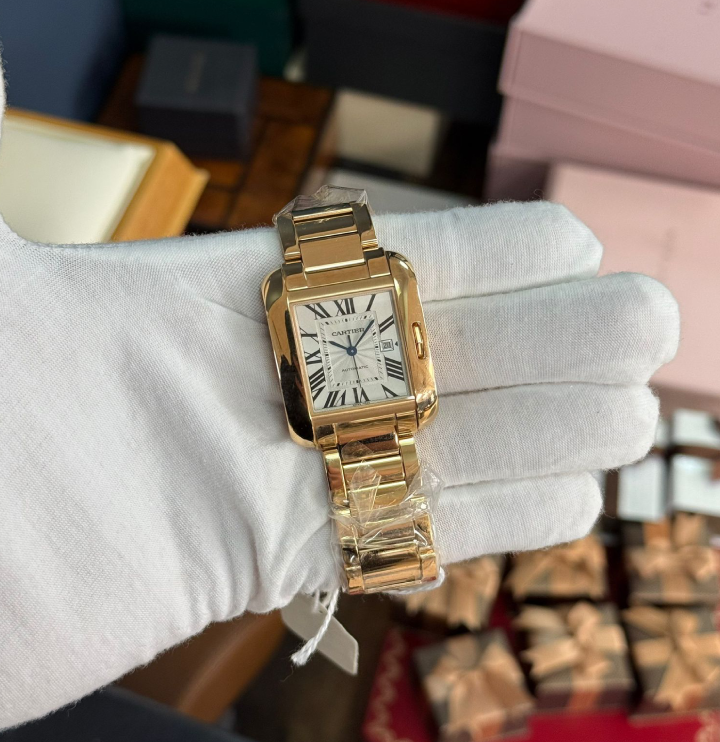 Cartier Tank Anglaise Solid 18k Rose Gold Women's Luxury Watch W5310003